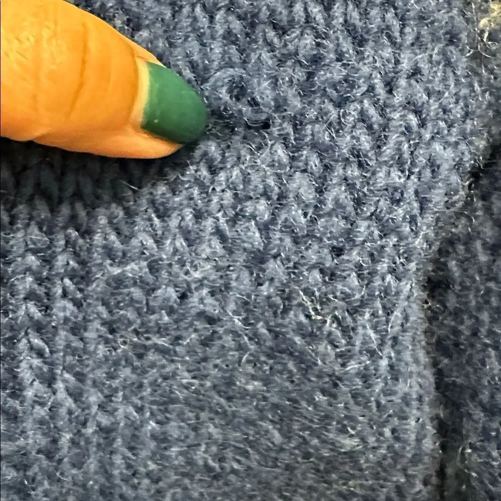 Hand Knitted Wool Sweater, Blue, White Grey Icelandic Norwegian Jumper Crew-neck